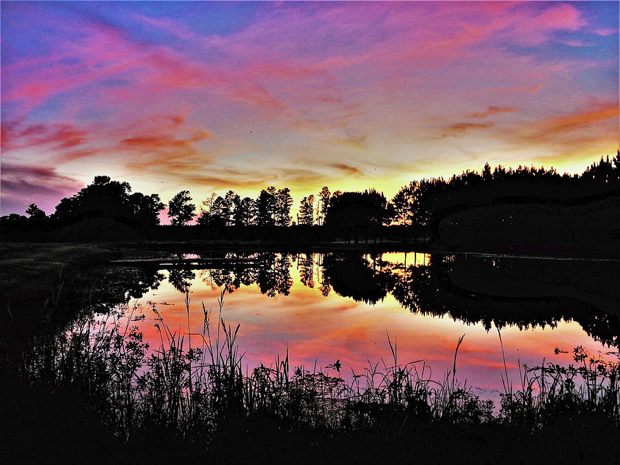 Pond Sunset Photograph by Jerry Connally