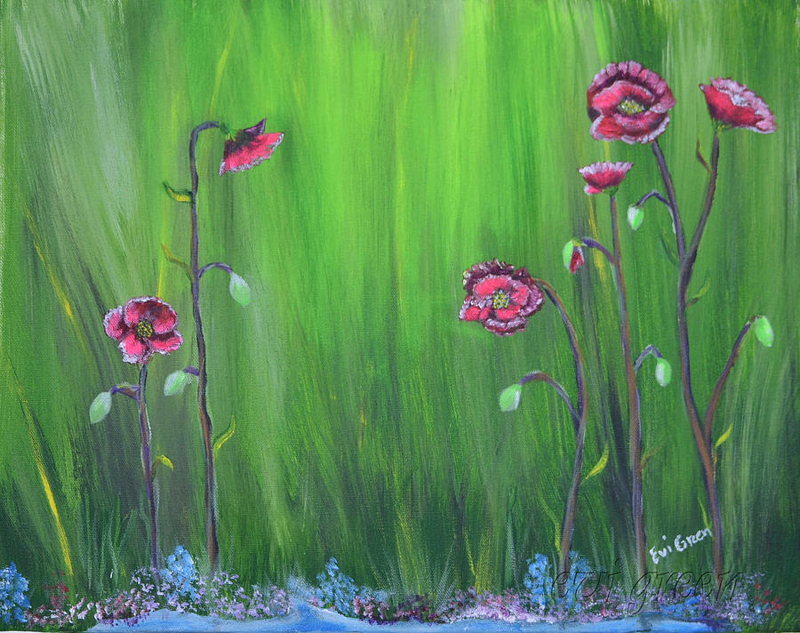 Ponds Edge Painting by Evi Green