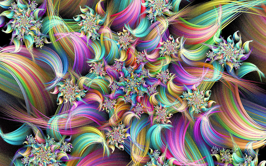Pong Synth Curl Spiral Digital Art by Peggi Wolfe
