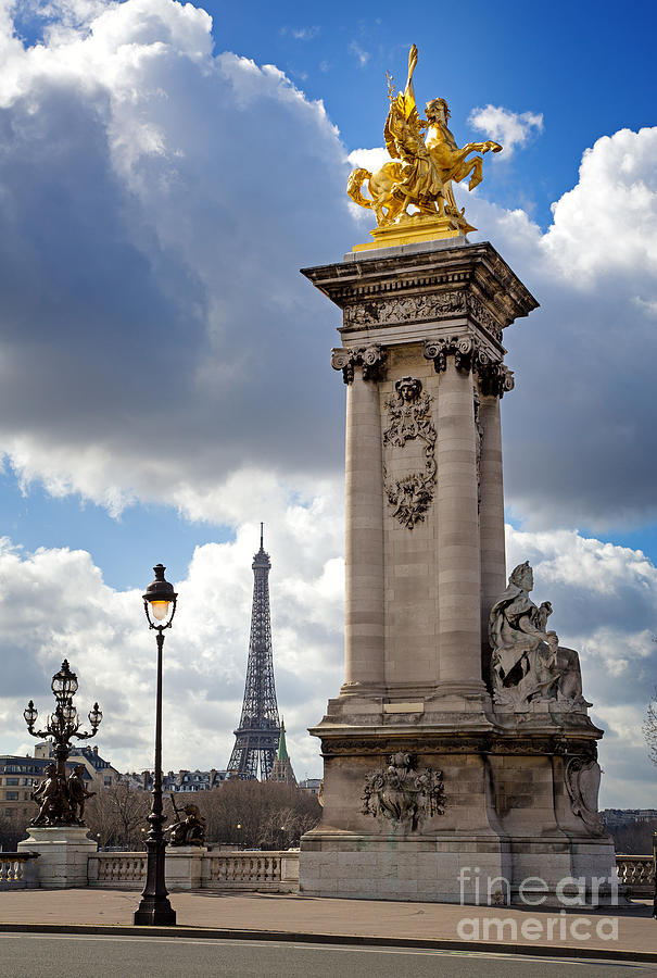 Pont Alexandre III bridge with the Eiffel Tower Photograph by Jane Rix