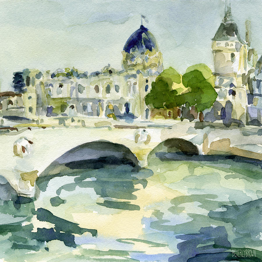 Paris Painting - Pont de Change Watercolor Paintings of Paris by Beverly Brown