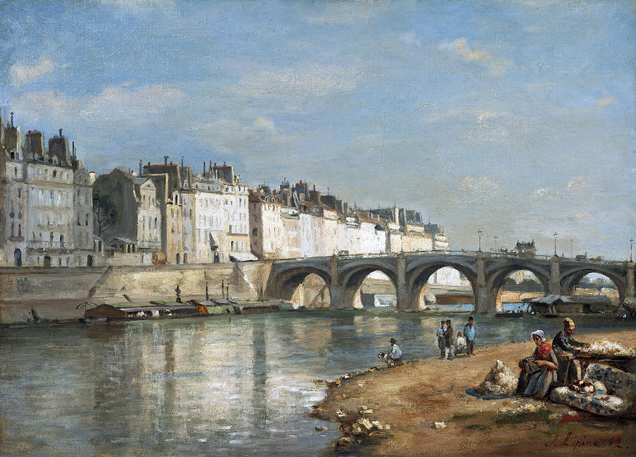 Pont de la Tournelle Paris Painting by Stanislas Lepine