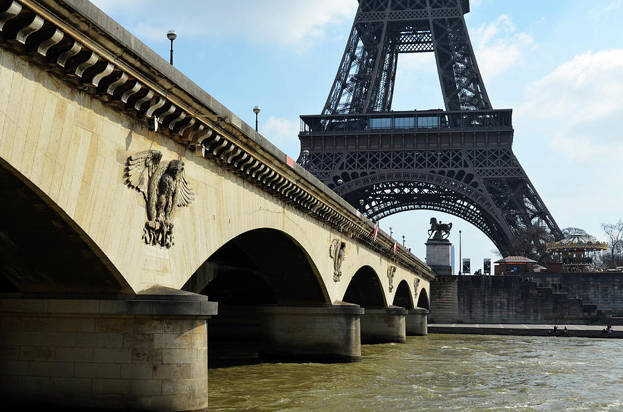 Pont dIena over the Seine River below Eiffel Tower Paris France Photograph by Shawn OBrien