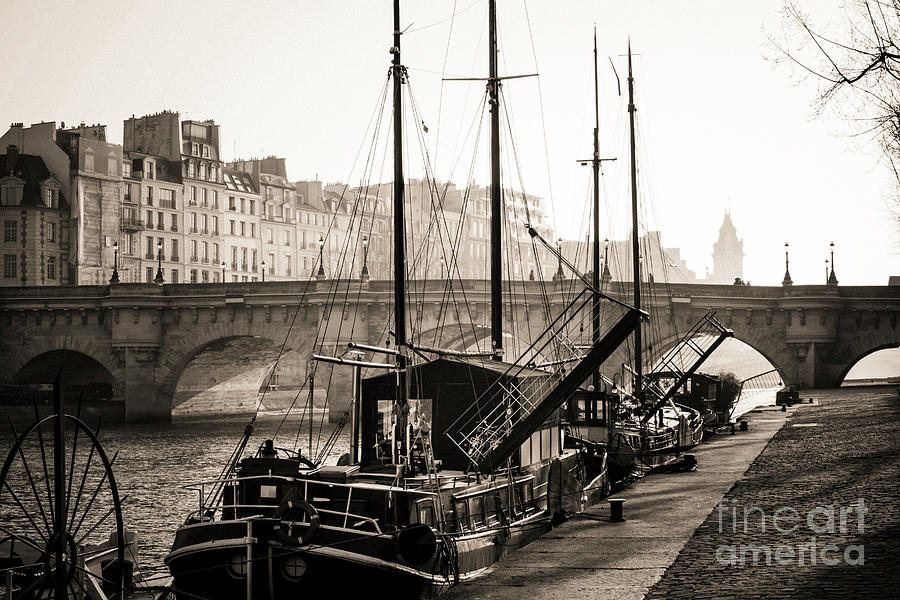 Winter Photograph - Pont Neuf and the Ile de la Cite in Paris, France, Europe by Bernard Jaubert