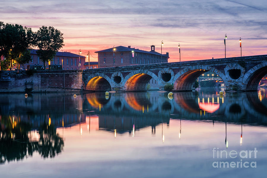 Pont Neuf in Toulouse at sunset Photograph by Elena Elisseeva