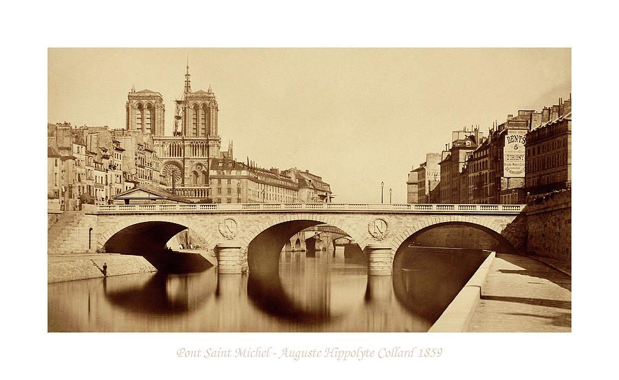 Pont Saint Michel Paris 1859 Sepia2 Photograph by Andrew Fare