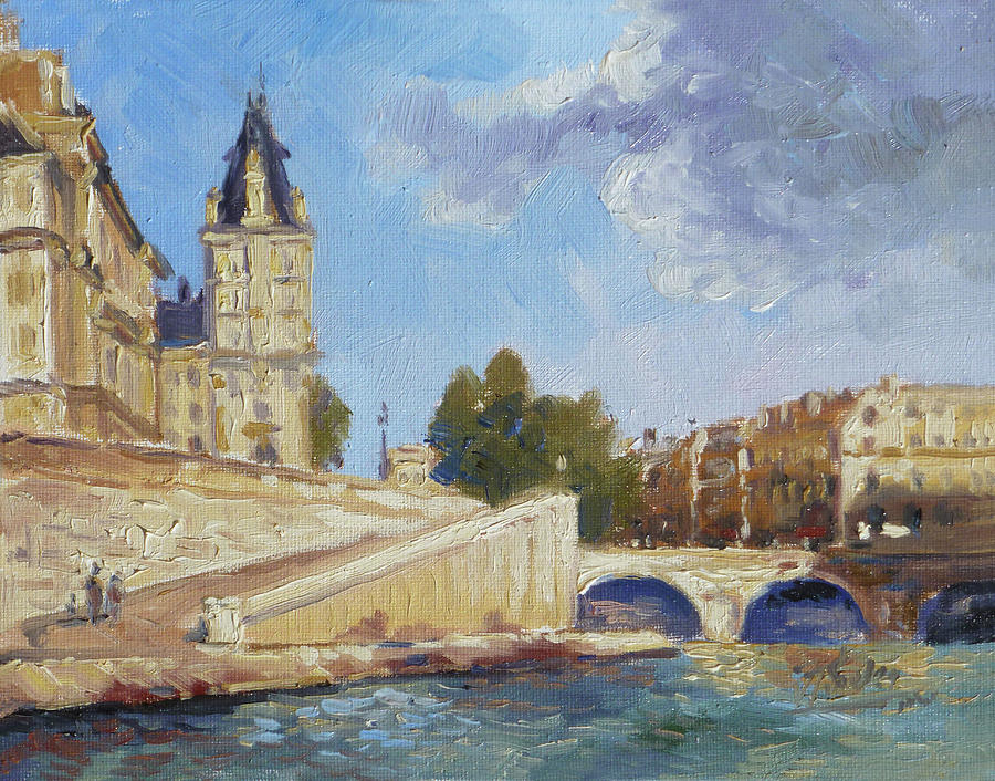Pont Saint Michel, Paris Painting by Irek Szelag