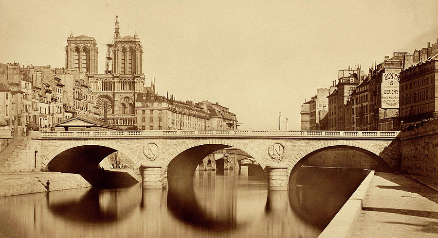 Pont Saint Michel Sepia 1859 Photograph by Andrew Fare
