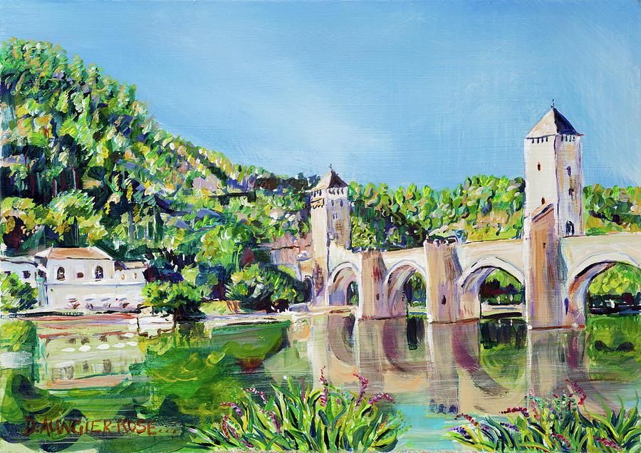 Pont Valentre Reflections Painting by Seeables Visual Arts