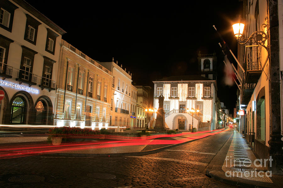 City Photograph - Ponta Delgada at night by Gaspar Avila