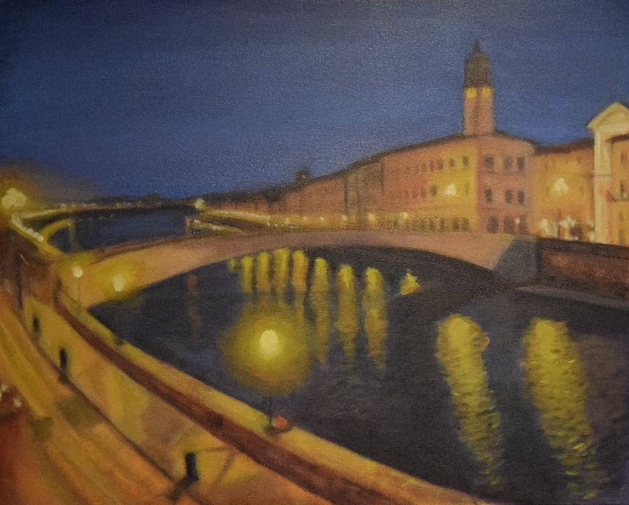 Landscape Painting - Ponte di Mezzo, Pisa by Sinclair Goudie