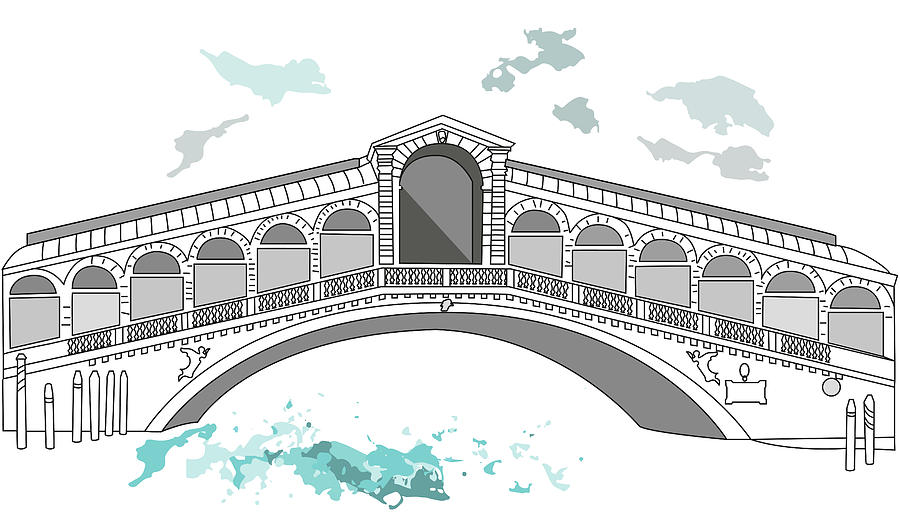 Ponte di Rialto in Venice Digital Art by Marina Usmanskaya