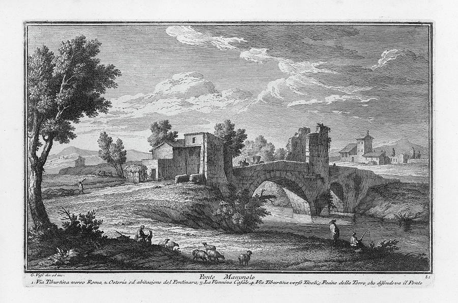 Ponte Mammolo Drawing by Giuseppe Vasi - Fine Art America