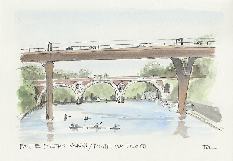 Bridge Painting - Ponte Pietro Nenni by Thomas Rankin