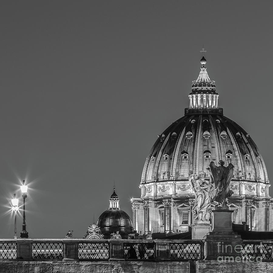 Ponte Sant Angelo and St. Peters Basilica 2 Photograph by Henk Meijer Photography