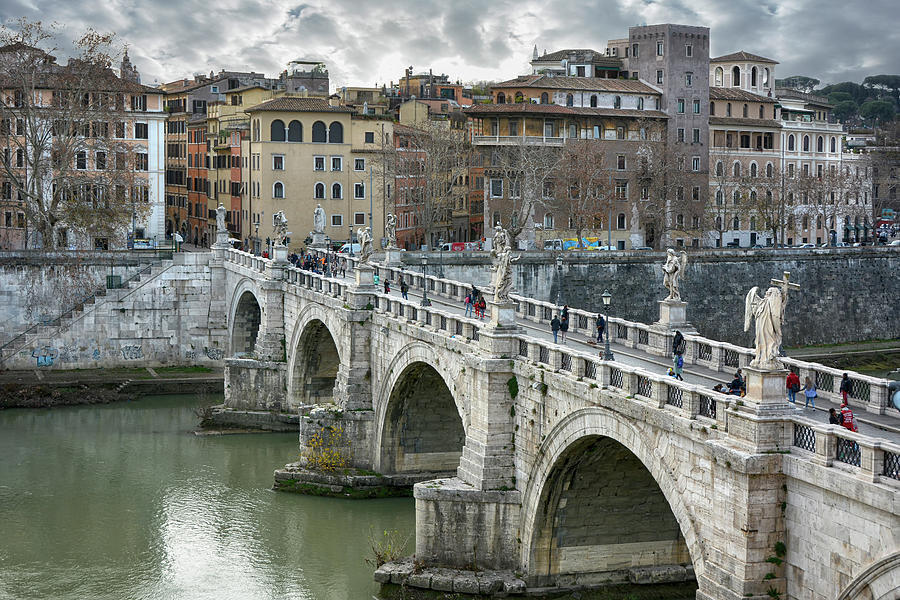 Ponte Sant Angelo Rome Photograph by Joachim G Pinkawa