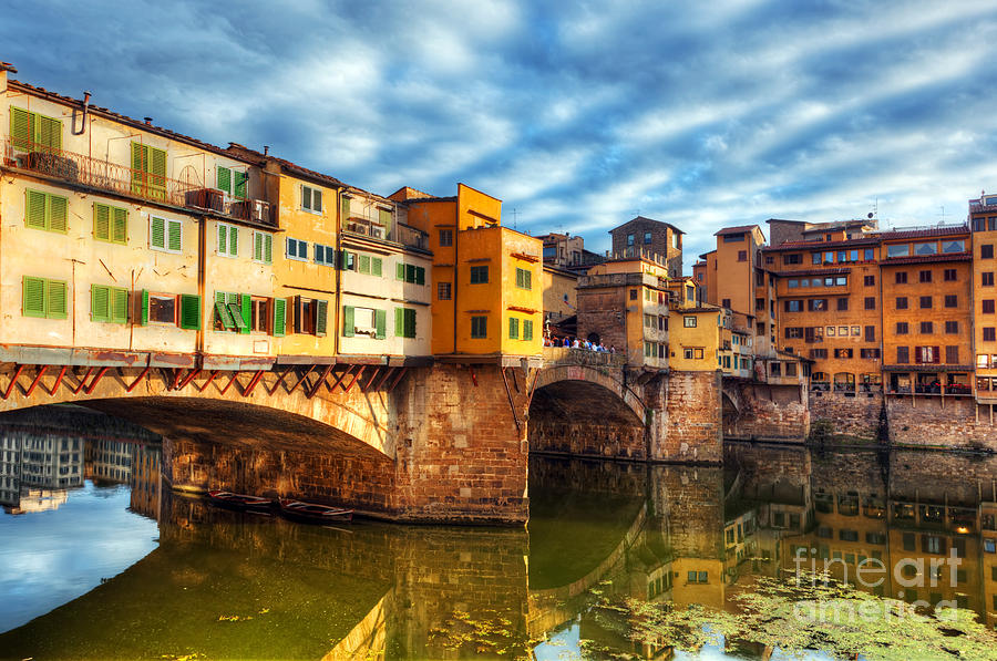 Ponte Vecchio bridge in Florence, Italy. Arno River Photograph by Michal Bednarek