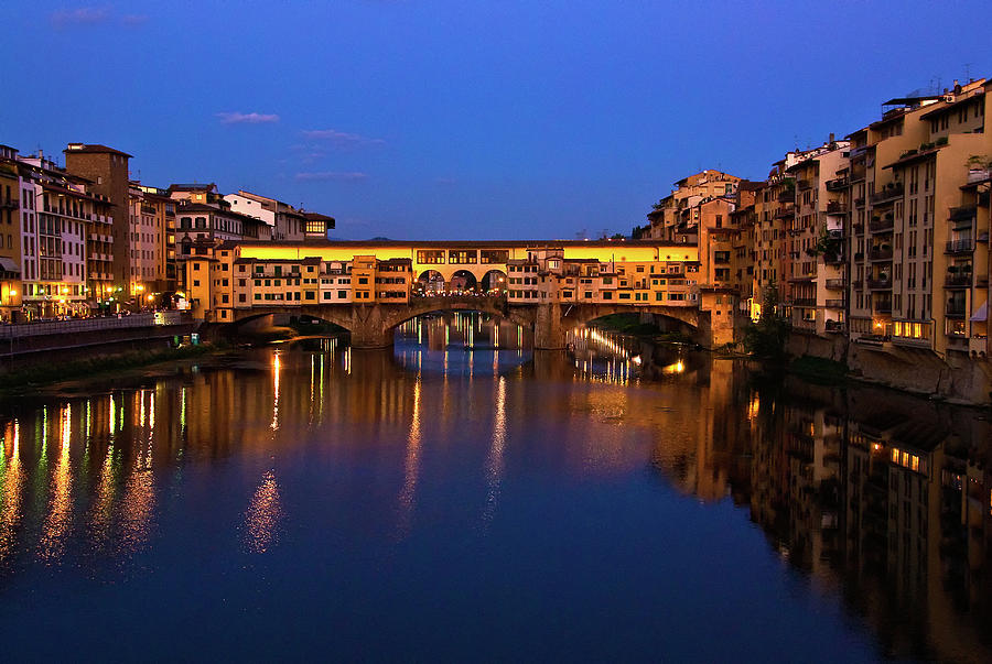 Ponte Vecchio Dusk  Photograph by Harry Spitz