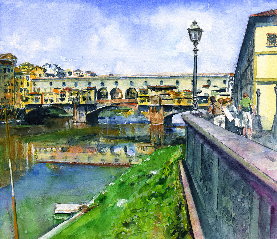 Ponte Vecchio Florence Italy Painting by John D Benson