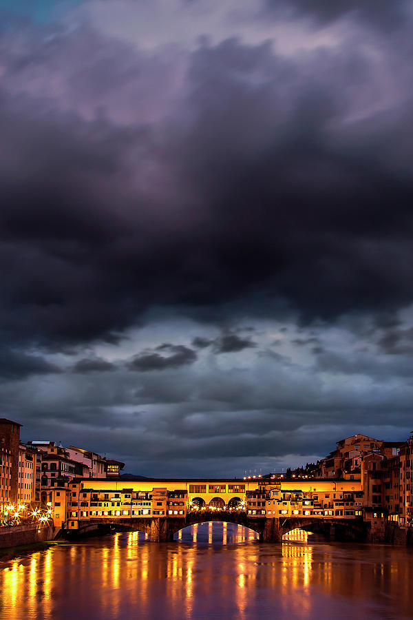Ponte Vecchio Illuminated Photograph by Andrew Soundarajan
