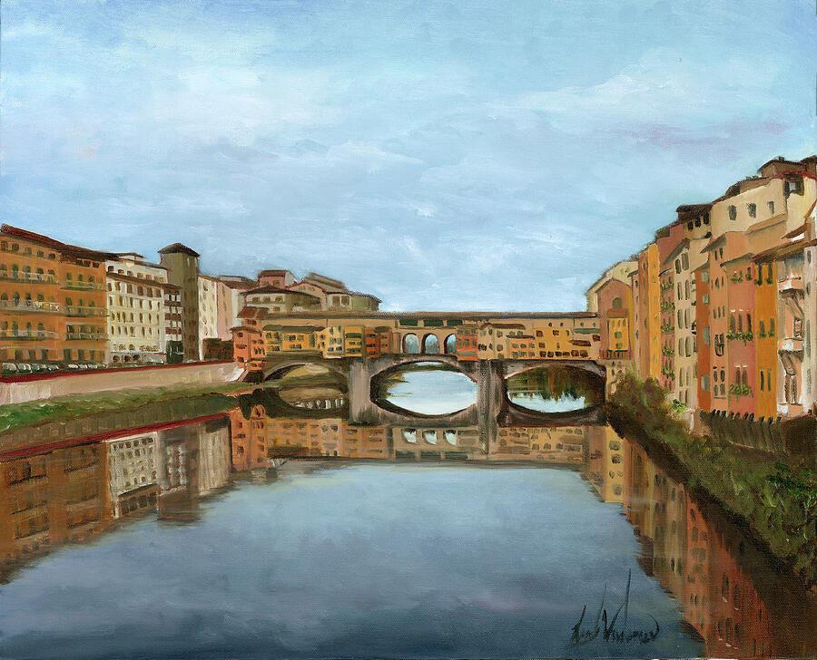 Bridge Painting - Ponte Vecchio by Leah Wiedemer
