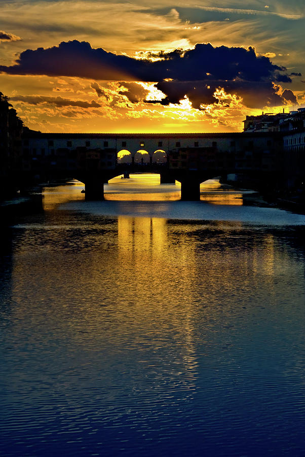 Ponte Vecchio Sunset  Photograph by Harry Spitz