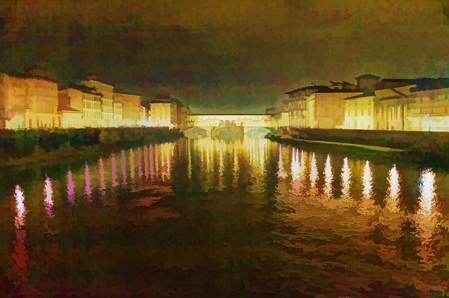 Ponte Vecchio Watercolor Photograph by Adam Rainoff