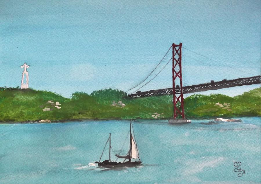 Ponte Vinte e Cinco de Abril Painting by Carole Robins