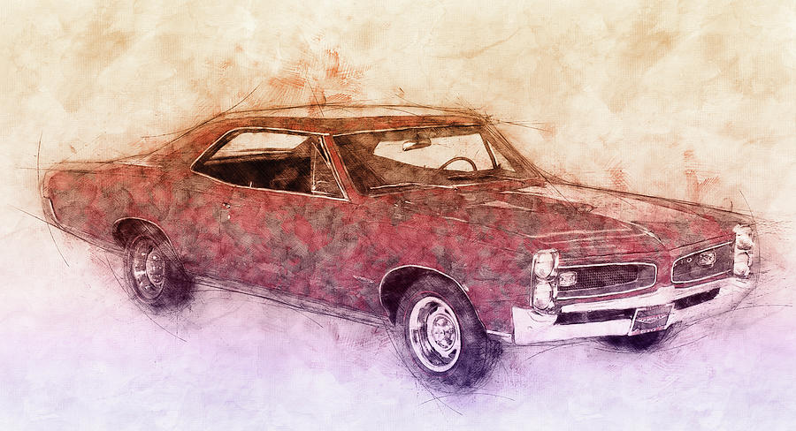 Car Mixed Media - Pontiac GTO 3 - 1967 - Automotive Art - Car Posters by Studio Grafiikka