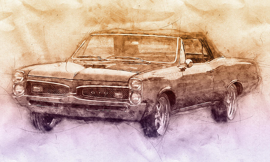Pontiac Gto 6 - 1967 - Automotive Art - Car Posters Mixed Media