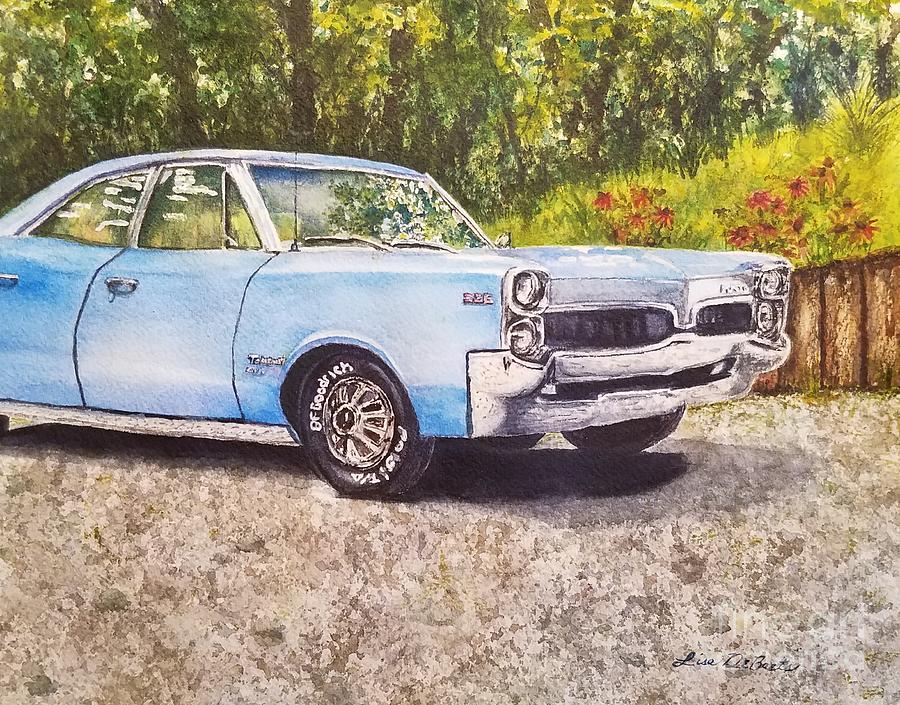 Pontiac Tempest custom 326  Painting by Lisa Debaets
