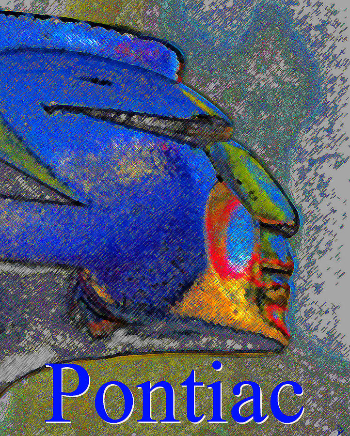 Pontiac Painting - Pontiac war leader by David Lee Thompson