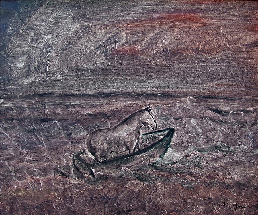 Pony in a Boat Painting by Katt Yanda