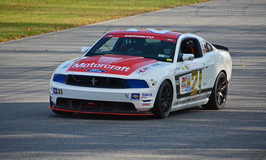 Car Photograph - Pony on Track by Mike Martin