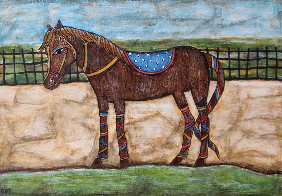 Horse Painting - Pony by Rain Ririn