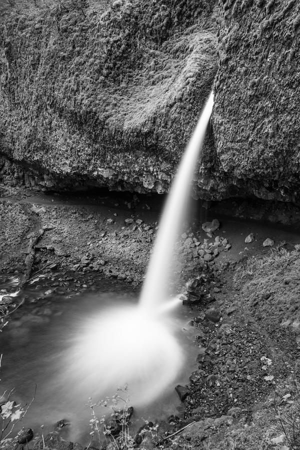 Ponytail Falls Black and White Splash Photograph by John McGraw