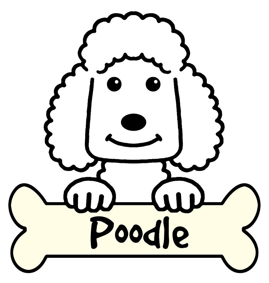 Poodle Cartoon Digital Art by Anita Valle