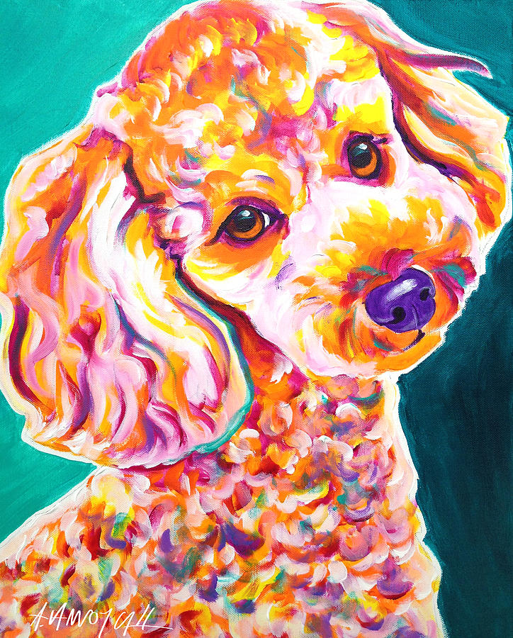 Dog Painting - Poodle - Curly by Dawg Painter