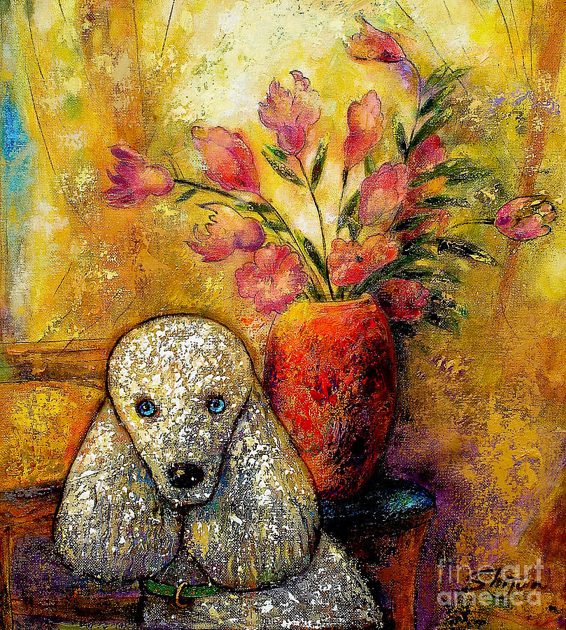 Poodle in the Morning Painting by Shijun Munns