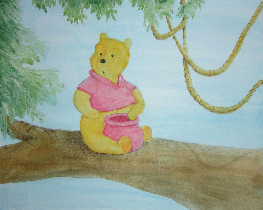 Pooh and the Honey Pot Painting by Steven Powers SMP