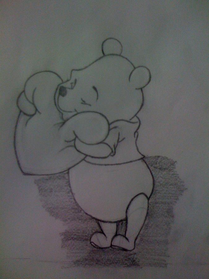 Pooh Bear Drawing by Komal Naz - Fine Art America
