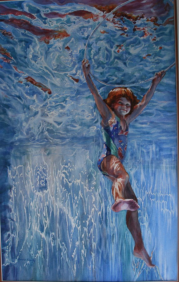 Pool Angel Painting by Carolyn Epperly