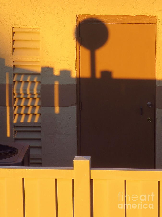 Pool House Shadow at Sunrise. Photograph by Robert Birkenes