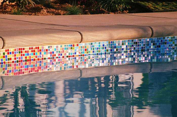 Pool liner red to blue color variation Glass Art by Jolinda Marshall ...