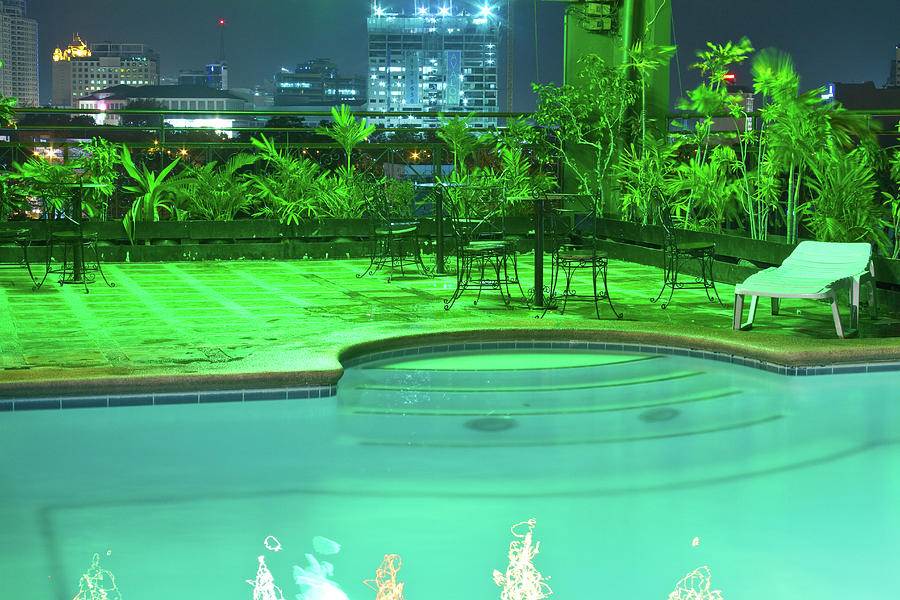 Pool with City Lights Photograph by James BO Insogna