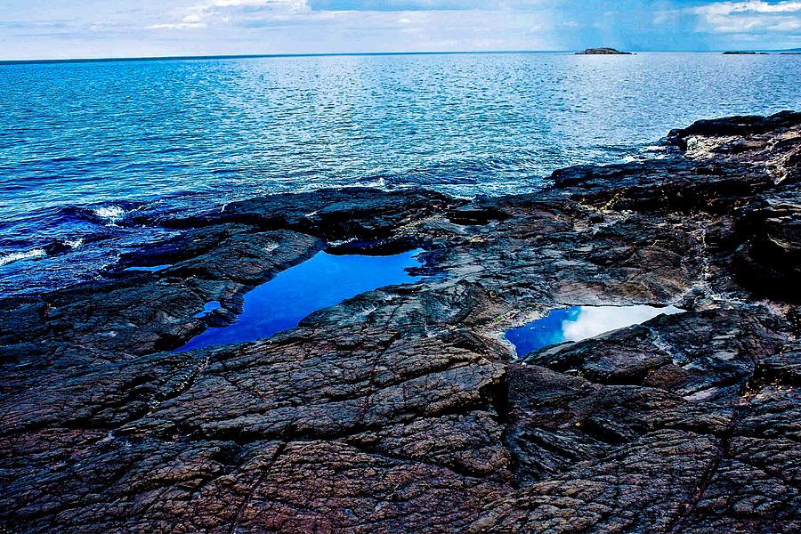 Marquette University Photograph - Pools on Black Rocks 2 by Kendall Tabor