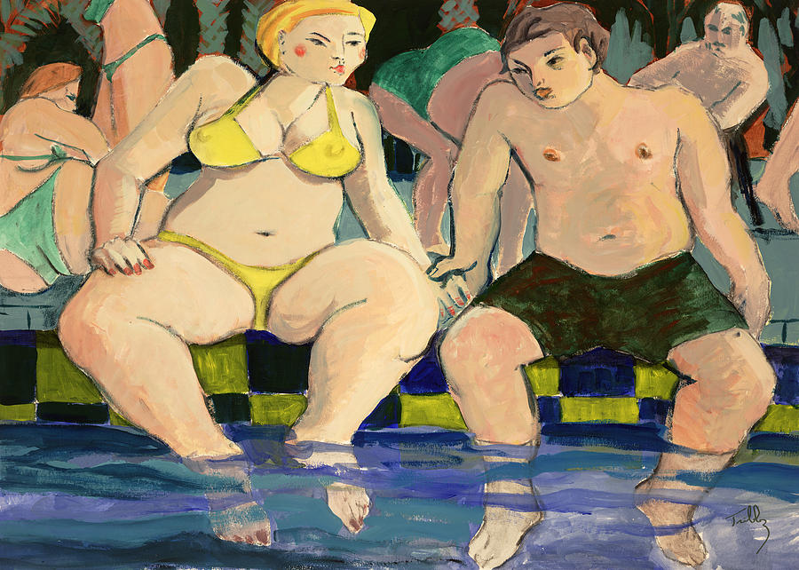 Poolside Painting by Thomas Tribby
