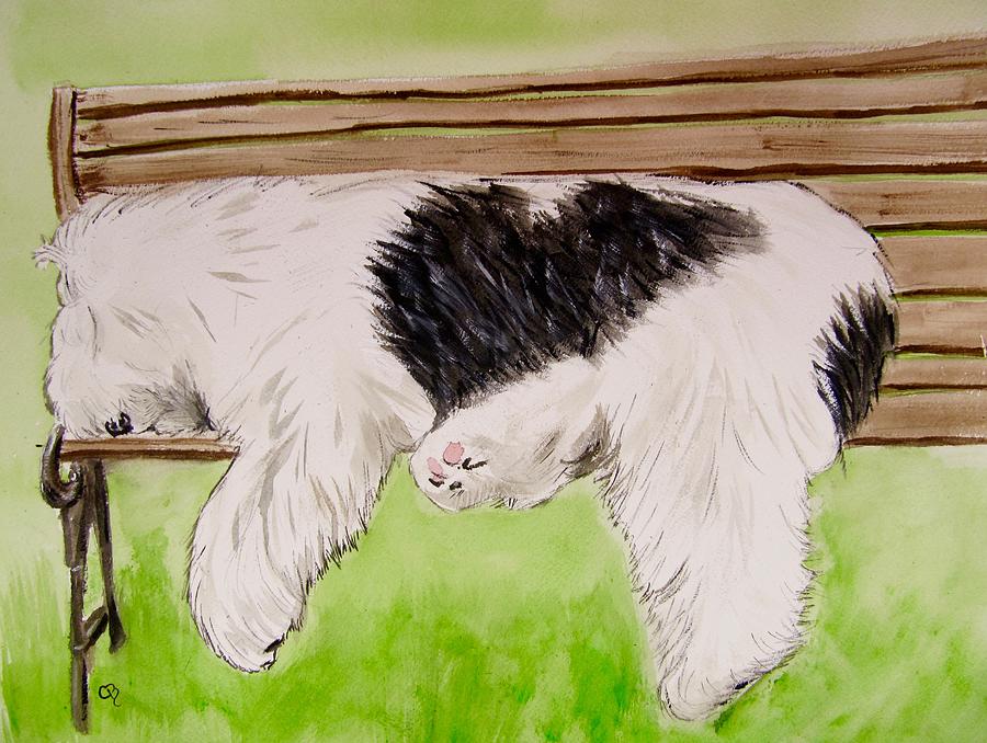 Dog Painting - Pooped in the park by Carol Blackhurst