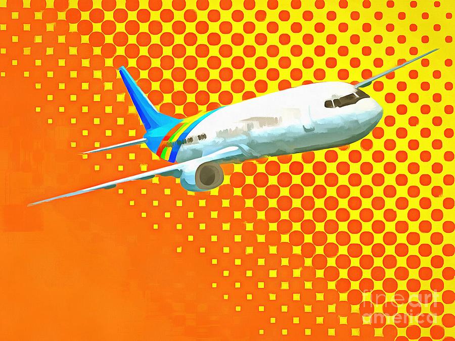 Pop Art Airplane Digital Art by Edward Fielding