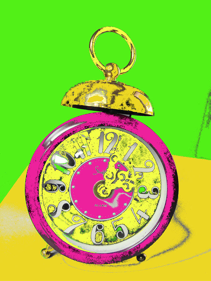 Pop Art Alarm Clock Mixed Media by Stacie Siemsen